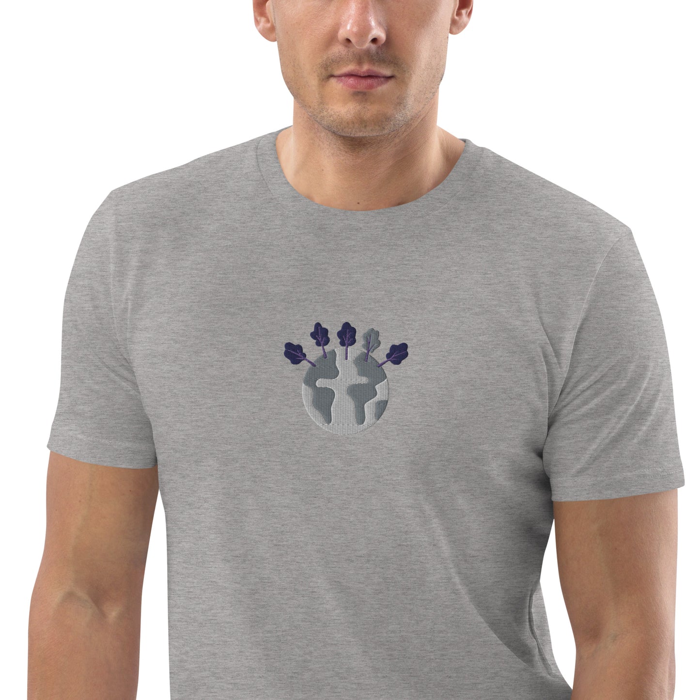 Camiseta bordada de algodón orgánico hombre
